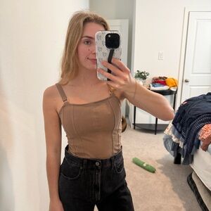 NWT H&M Tan Top Bodysuit Small